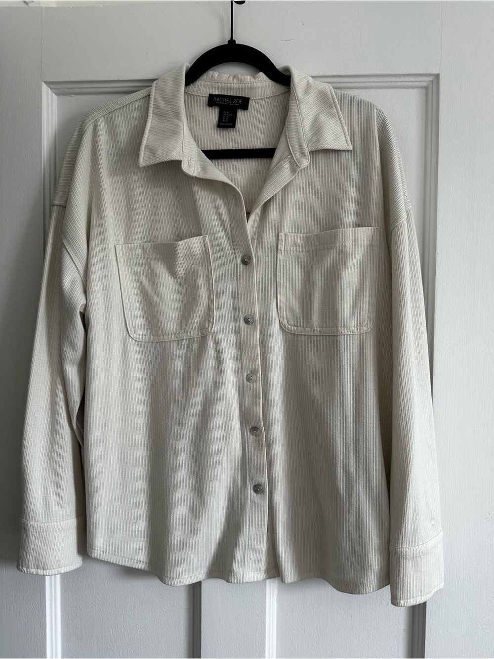 Rachel Zoe Cream Button-Front Long Sleeve Shirt